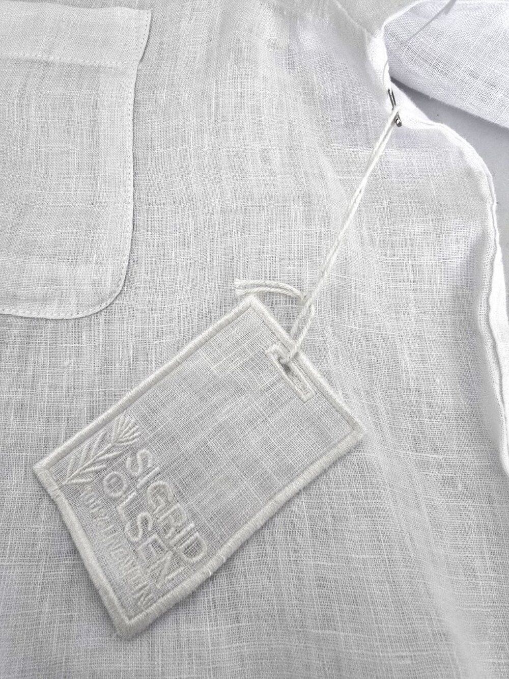 Sigrid Olsen Linen Button Down Shirt Women M White NWT - Picture 6 of 6